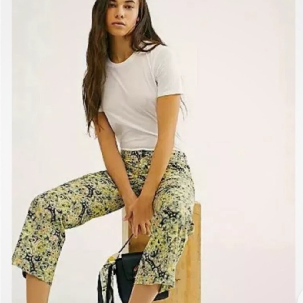 Free People Maui Paisley Print Women's Pants cropped 8